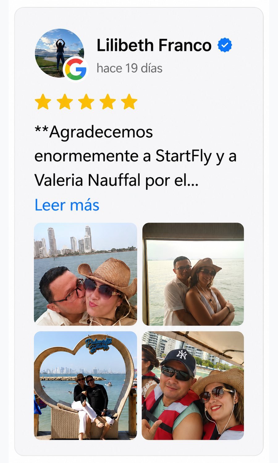 Reseña de Google de Lilibeth Franco sobre StartFly