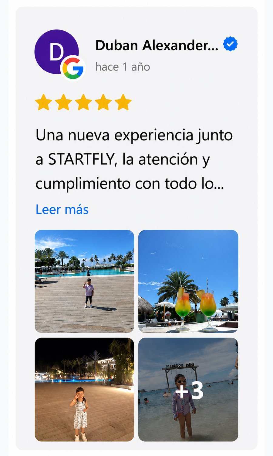 Reseña de Google de Duban Alexander sobre StartFly