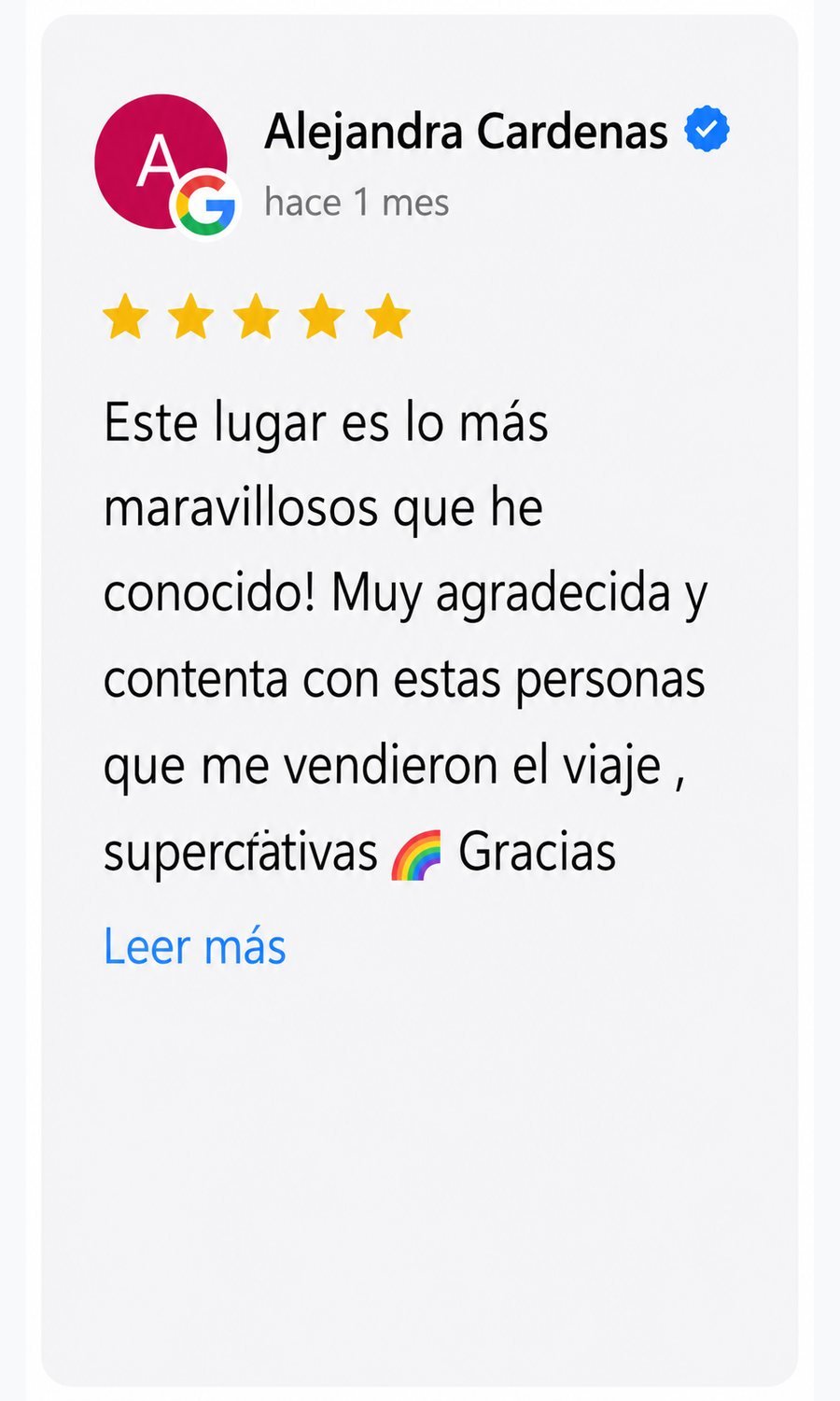 Reseña de Google de Alejandra Cardenas sobre StartFly